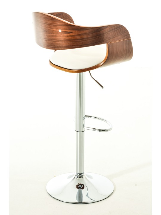 Set 2 scaune de bar Kingston C imitatie piele, nuc/alb