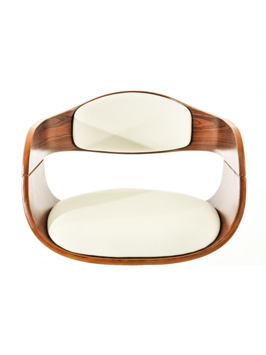 Set 2 scaune de bar Kingston C imitatie piele, nuc/alb