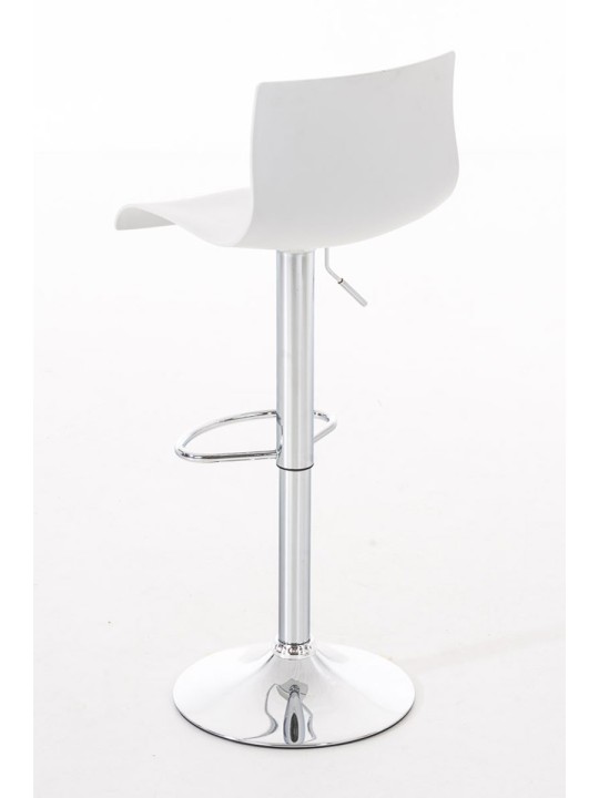 Set 2 scaune de bar Hoover plastic cromat, alb