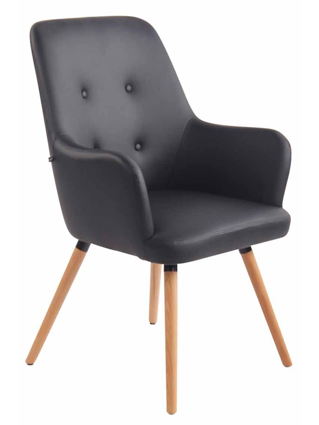 Sezlong Aarhus imitatie piele naturala, negru