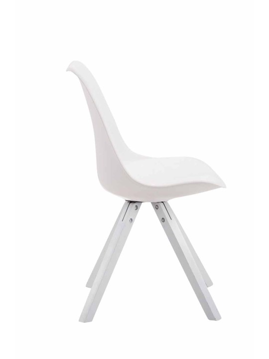 Scaun vizitator Toulouse imitatie piele Patrat, alb