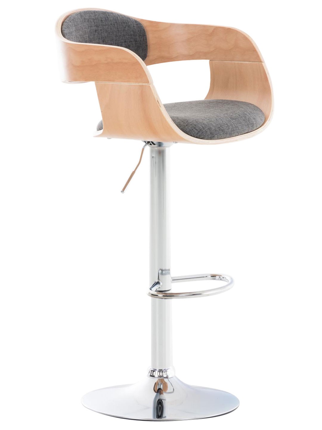 Scaun de bar Kingston C stofa, natural/gri deschis