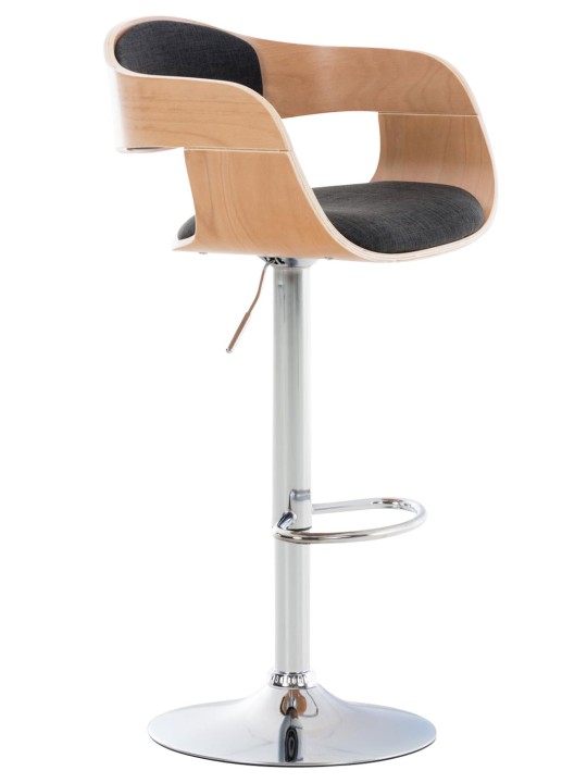 Scaun de bar Kingston C stofa, natural/gri închis