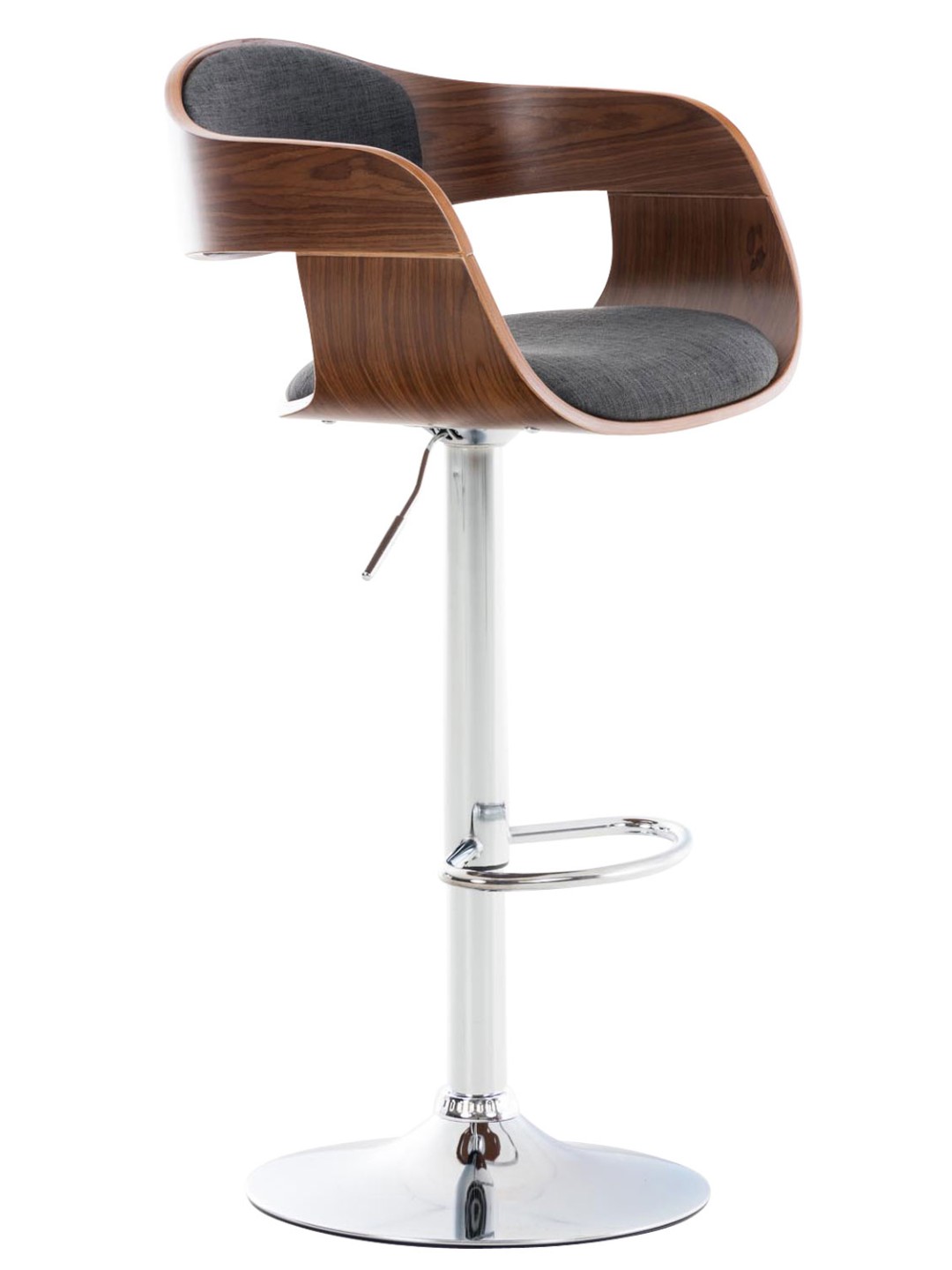 Scaun de bar Kingston C stofa, nuc/gri închis