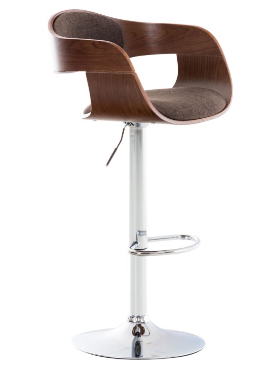 Scaun de bar Kingston C stofa, nuc/maro