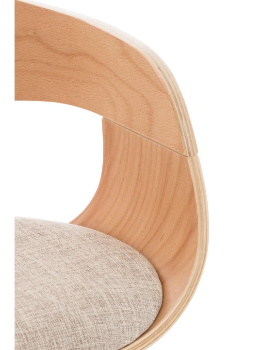 Scaun de bar Kingston C stofa, natural/crem