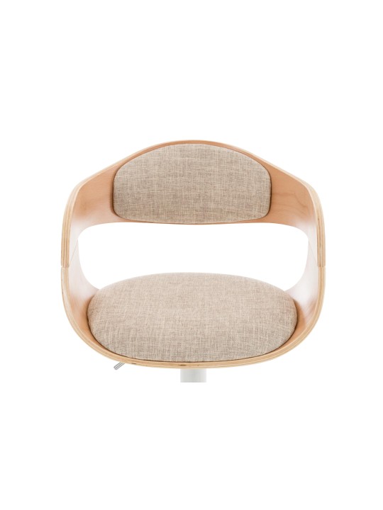 Scaun de bar Kingston C stofa, natural/crem