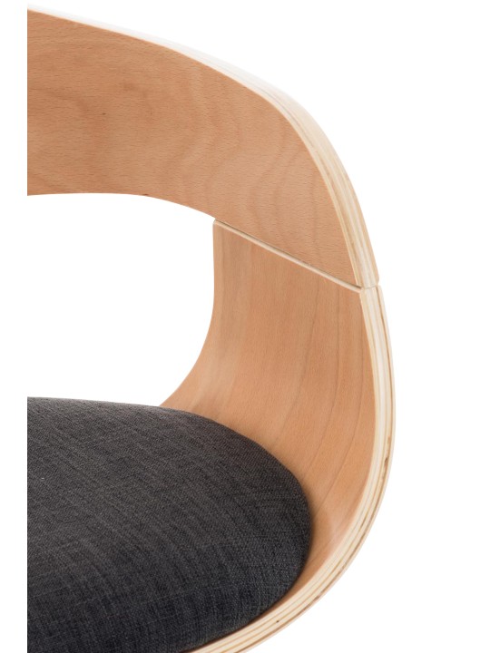 Scaun de bar Kingston C stofa, natural/gri închis