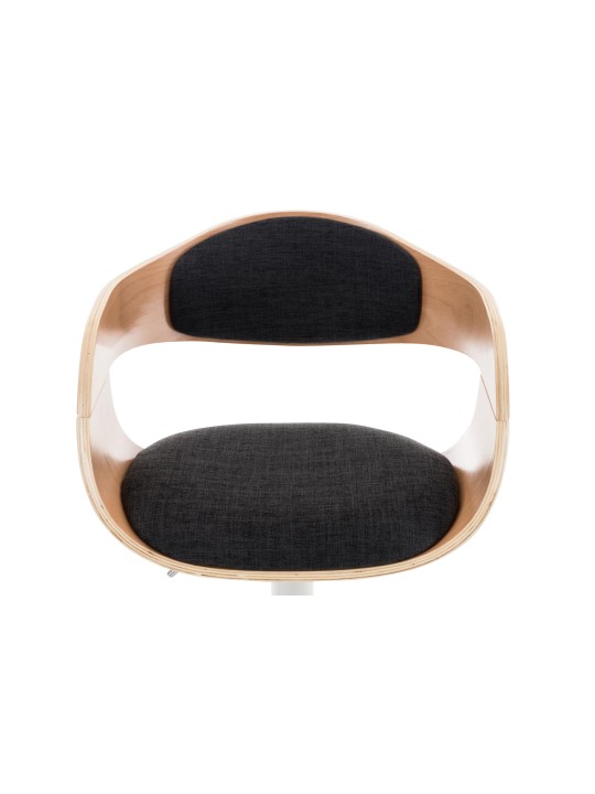 Scaun de bar Kingston C stofa, natural/gri închis