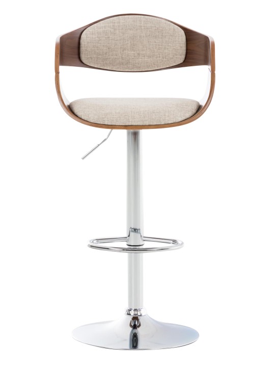 Scaun de bar Kingston C stofa, nuc/crem
