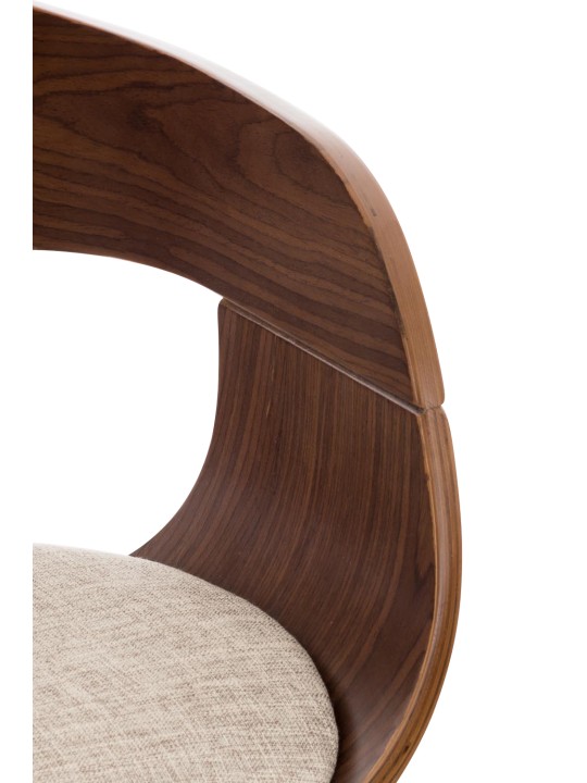 Scaun de bar Kingston C stofa, nuc/crem