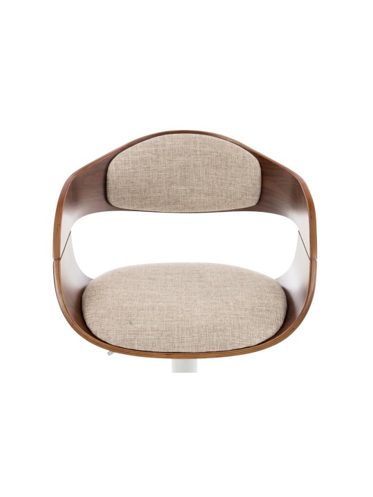 Scaun de bar Kingston C stofa, nuc/crem