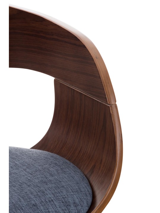 Scaun de bar Kingston C stofa, nuc/albastru