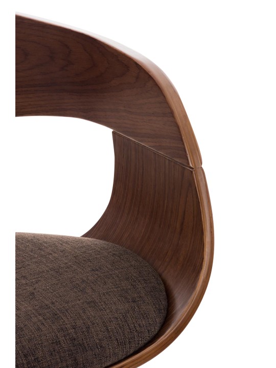 Scaun de bar Kingston C stofa, nuc/maro