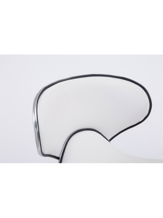 Set 2 taburete de bar Las Vegas V2 imitatie piele crom, alb Set 2 taburete de bar Las Vegas V2 imitatie piele crom, alb