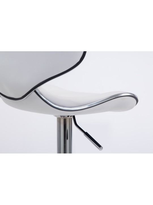 Set 2 taburete de bar Las Vegas V2 imitatie piele crom, alb Set 2 taburete de bar Las Vegas V2 imitatie piele crom, alb