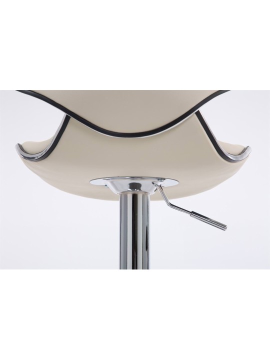 Set 2 taburete de bar Las Vegas V2 imitatie piele crom, crem Set 2 taburete de bar Las Vegas V2 imitatie piele crom, crem