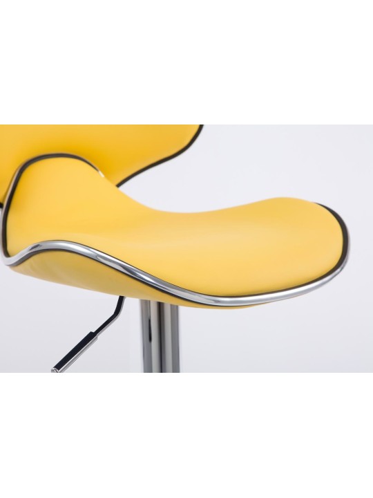 Set 2 taburete de bar Las Vegas V2 imitatie piele crom, galben Set 2 taburete de bar Las Vegas V2 imitatie piele crom, galben