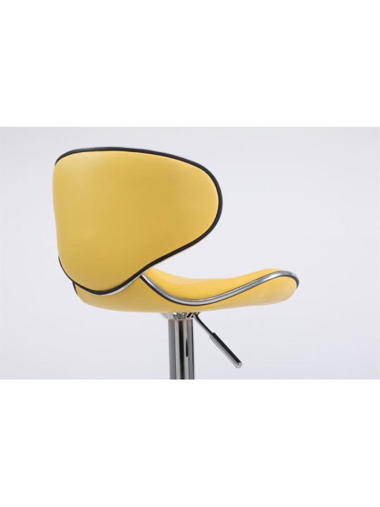 Set 2 taburete de bar Las Vegas V2 imitatie piele crom, galben Set 2 taburete de bar Las Vegas V2 imitatie piele crom, galben