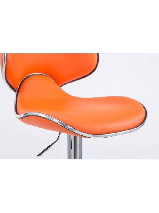 Set 2 taburete de bar Las Vegas V2 imitatie piele crom, portocaliu