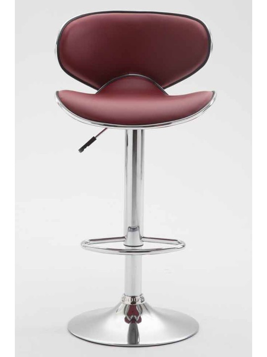 Set 2 taburete de bar Las Vegas V2 imitatie piele crom, bordo