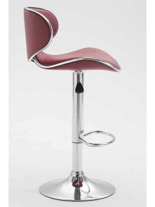 Set 2 taburete de bar Las Vegas V2 imitatie piele crom, bordo