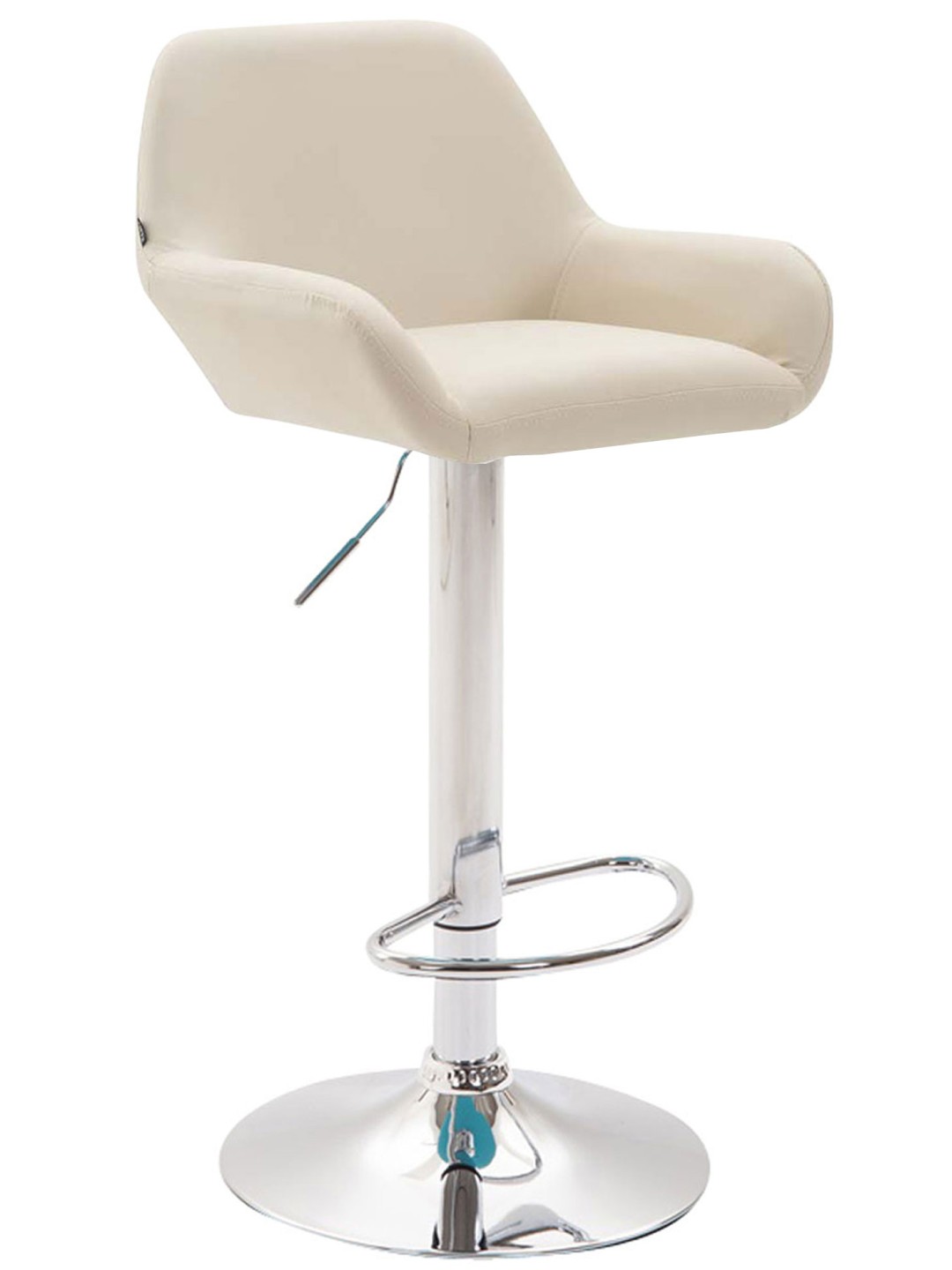 Scaun de bar Braga imitatie piele crom, crem