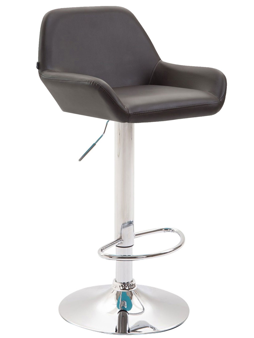 Scaun de bar Braga imitatie piele crom, maro