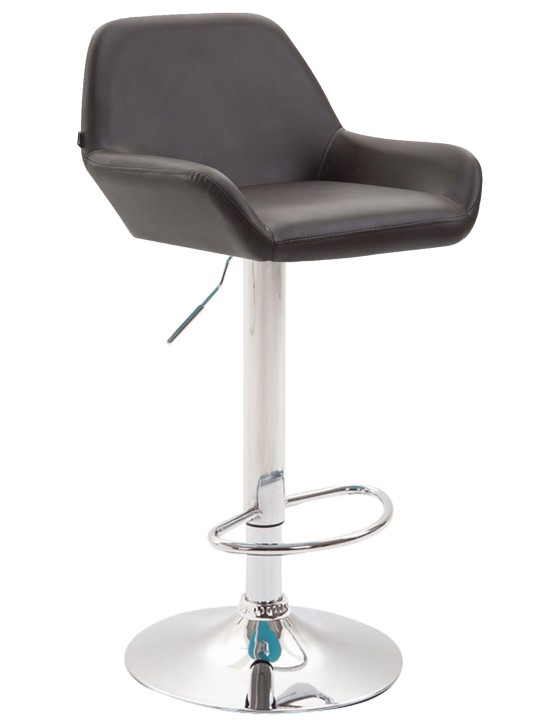 Scaun de bar Braga imitatie piele crom, maro