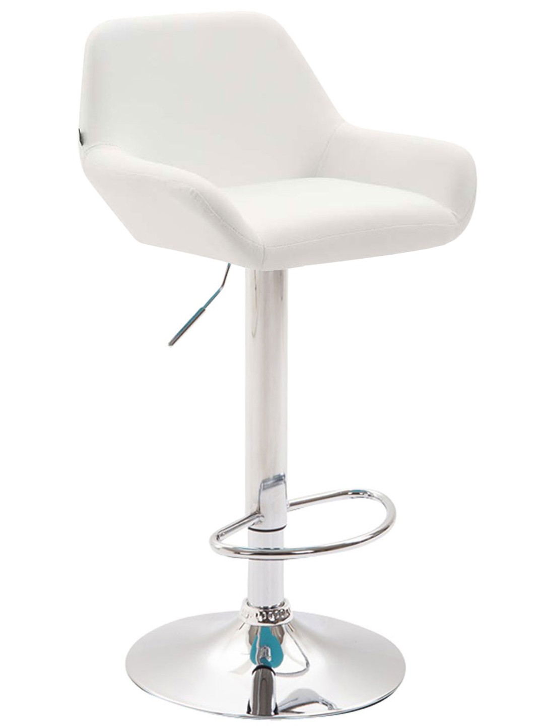 Scaun de bar Braga imitatie piele crom, alb
