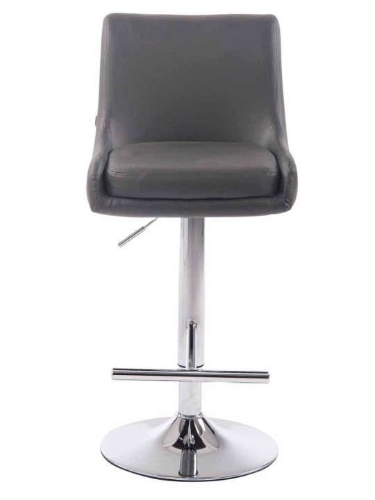 Set 2 scaune de bar Club imitatie piele cromat, gri Set 2 scaune de bar Club imitatie piele cromat, gri