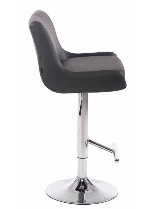 Set 2 scaune de bar Club imitatie piele cromat, gri Set 2 scaune de bar Club imitatie piele cromat, gri