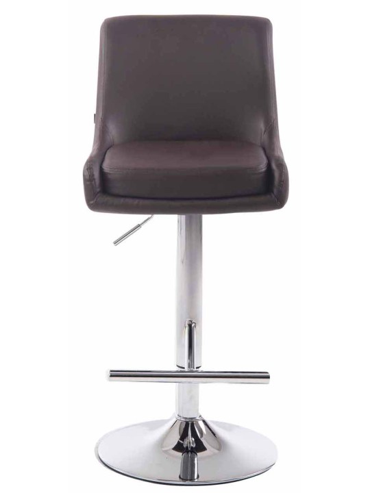 Set 2 scaune de bar Club imitatie piele cromat, maro Set 2 scaune de bar Club imitatie piele cromat, maro