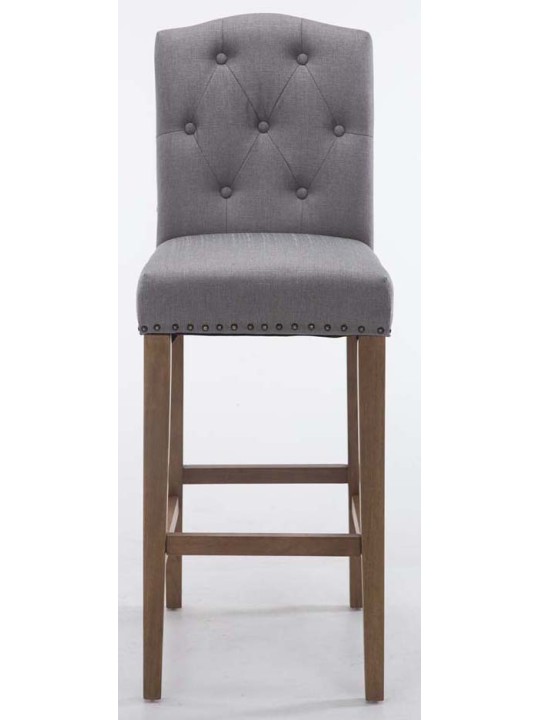 Set 2 scaune de bar tesatura Louise antic-luminoasa, gri deschis