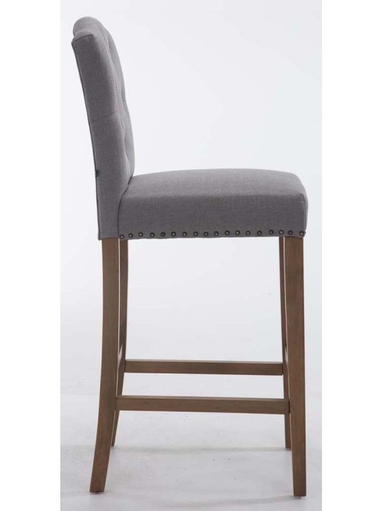 Set 2 scaune de bar tesatura Louise antic-luminoasa, gri deschis