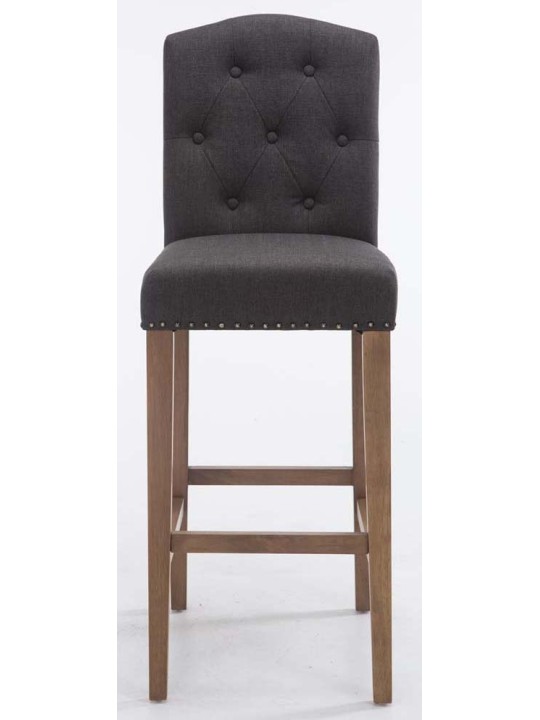 Set 2 scaune de bar tesatura Louise antic-luminoasa, gri închis