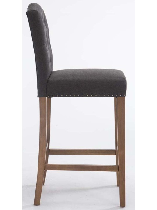 Set 2 scaune de bar tesatura Louise antic-luminoasa, gri închis