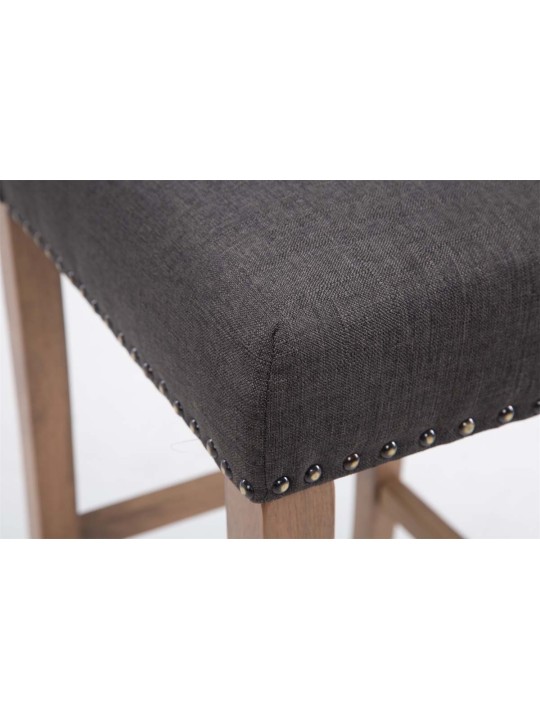 Set 2 scaune de bar tesatura Louise antic-luminoasa, gri închis