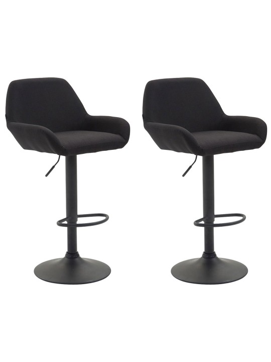 Set 2 taburete de bar tesatura Braga, negru