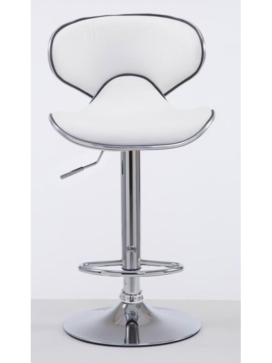 Set 2 taburete de bar Las Vegas V2 imitatie piele crom, alb Set 2 taburete de bar Las Vegas V2 imitatie piele crom, alb