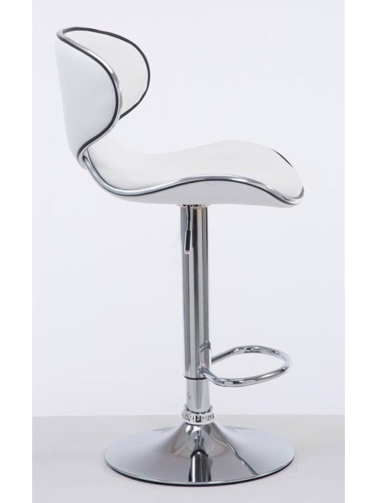 Set 2 taburete de bar Las Vegas V2 imitatie piele crom, alb Set 2 taburete de bar Las Vegas V2 imitatie piele crom, alb