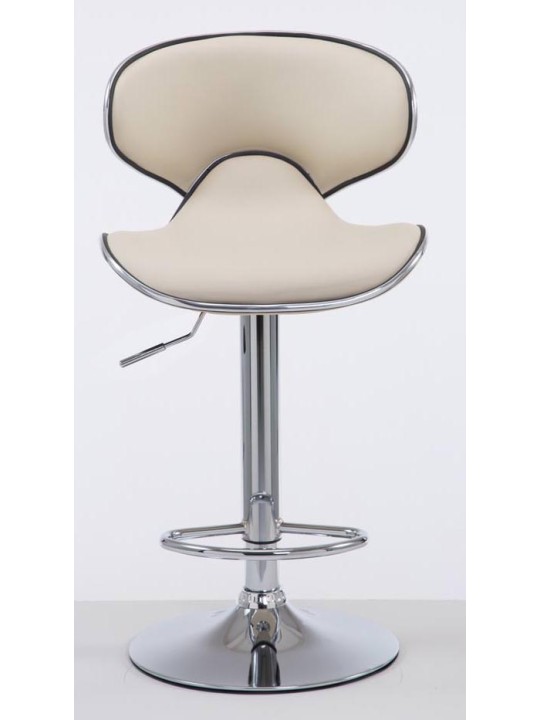 Set 2 taburete de bar Las Vegas V2 imitatie piele crom, crem Set 2 taburete de bar Las Vegas V2 imitatie piele crom, crem