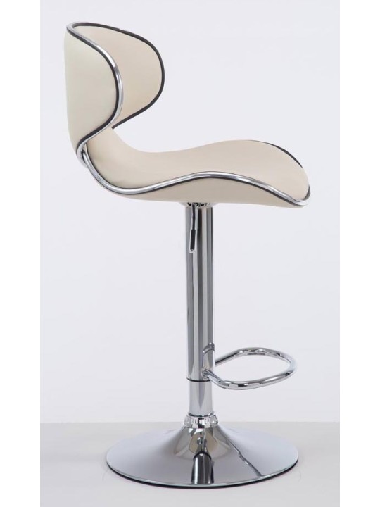 Set 2 taburete de bar Las Vegas V2 imitatie piele crom, crem Set 2 taburete de bar Las Vegas V2 imitatie piele crom, crem