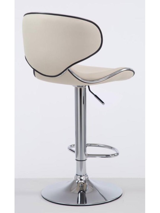 Set 2 taburete de bar Las Vegas V2 imitatie piele crom, crem Set 2 taburete de bar Las Vegas V2 imitatie piele crom, crem