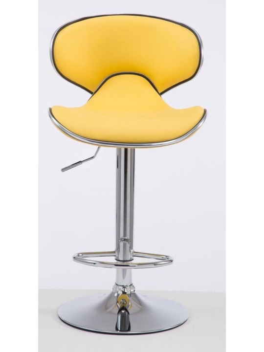 Set 2 taburete de bar Las Vegas V2 imitatie piele crom, galben Set 2 taburete de bar Las Vegas V2 imitatie piele crom, galben