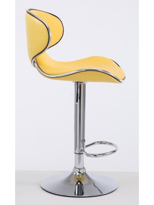 Set 2 taburete de bar Las Vegas V2 imitatie piele crom, galben Set 2 taburete de bar Las Vegas V2 imitatie piele crom, galben