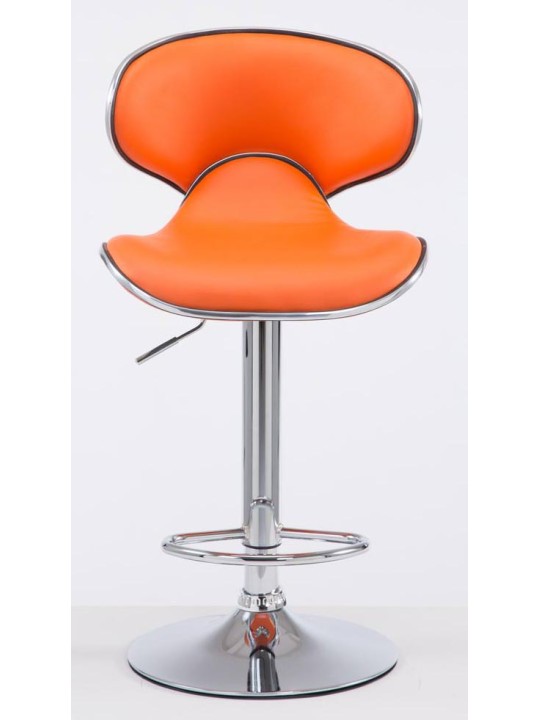 Set 2 taburete de bar Las Vegas V2 imitatie piele crom, portocaliu