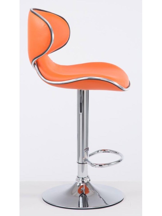 Set 2 taburete de bar Las Vegas V2 imitatie piele crom, portocaliu