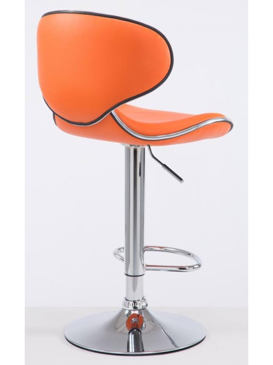 Set 2 taburete de bar Las Vegas V2 imitatie piele crom, portocaliu