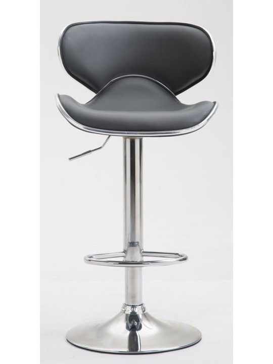 Set 2 taburete de bar Las Vegas V2 imitatie piele crom, gri